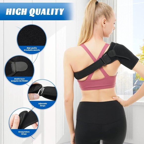Adjustable Shoulder Brace | Pain Relief Support for Torn Rotator Cuff | Unisex, - Picture 3 of 5